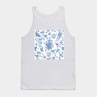 Vintage Roses Garden (Blue Toile de Jouy) Tank Top